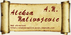 Aleksa Malivojević vizit kartica